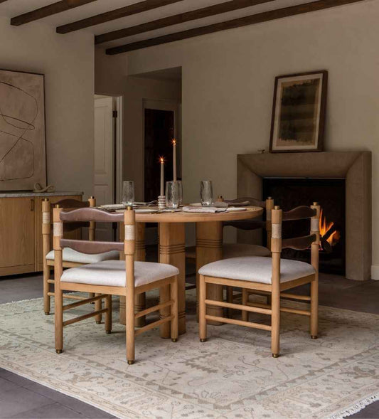 Siena Teak Round Dining Table with 4 Chairs
