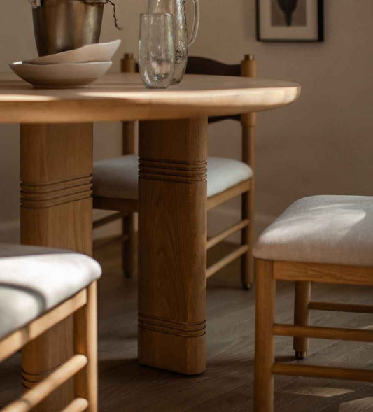 Siena Teak Round Dining Table with 4 Chairs