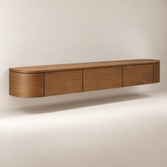 TC02 teak TV unit design visualization 2, custom made in Bangalore