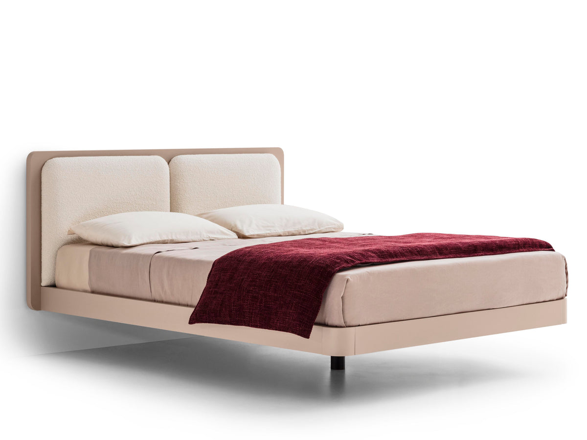 Voile style bed, view 1; design reference for a custom teak bed by Gulmohar Wood Works, Bangalore. Fabric shown is not final.