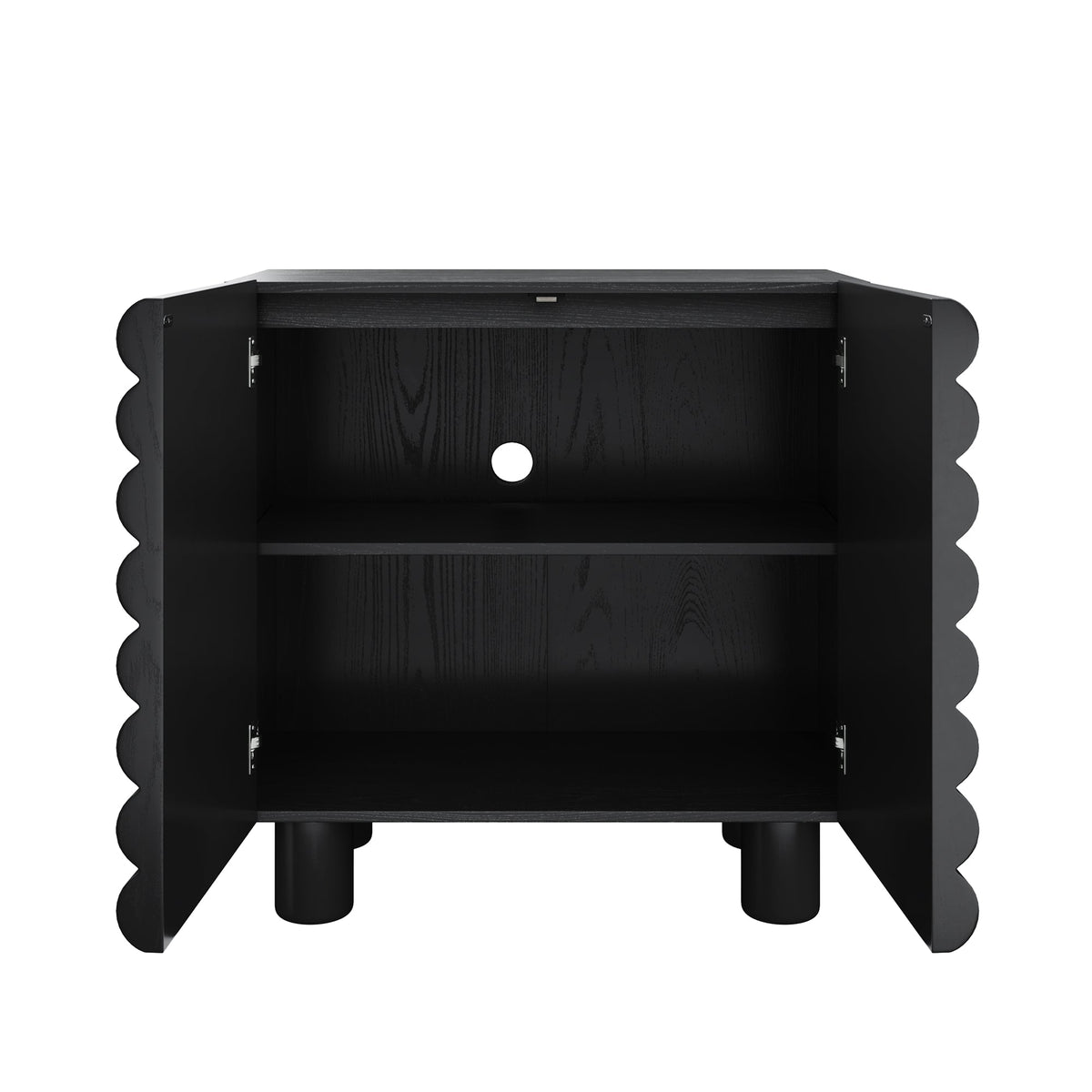 Kendra design reference by Nathan James; custom teak console unit by Gulmohar Wood Works Bangalore