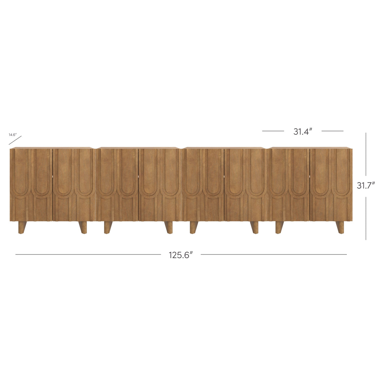 Kelly dimension drawing in inches by Nathan James; custom teak console unit by Gulmohar Wood Works Bangalore