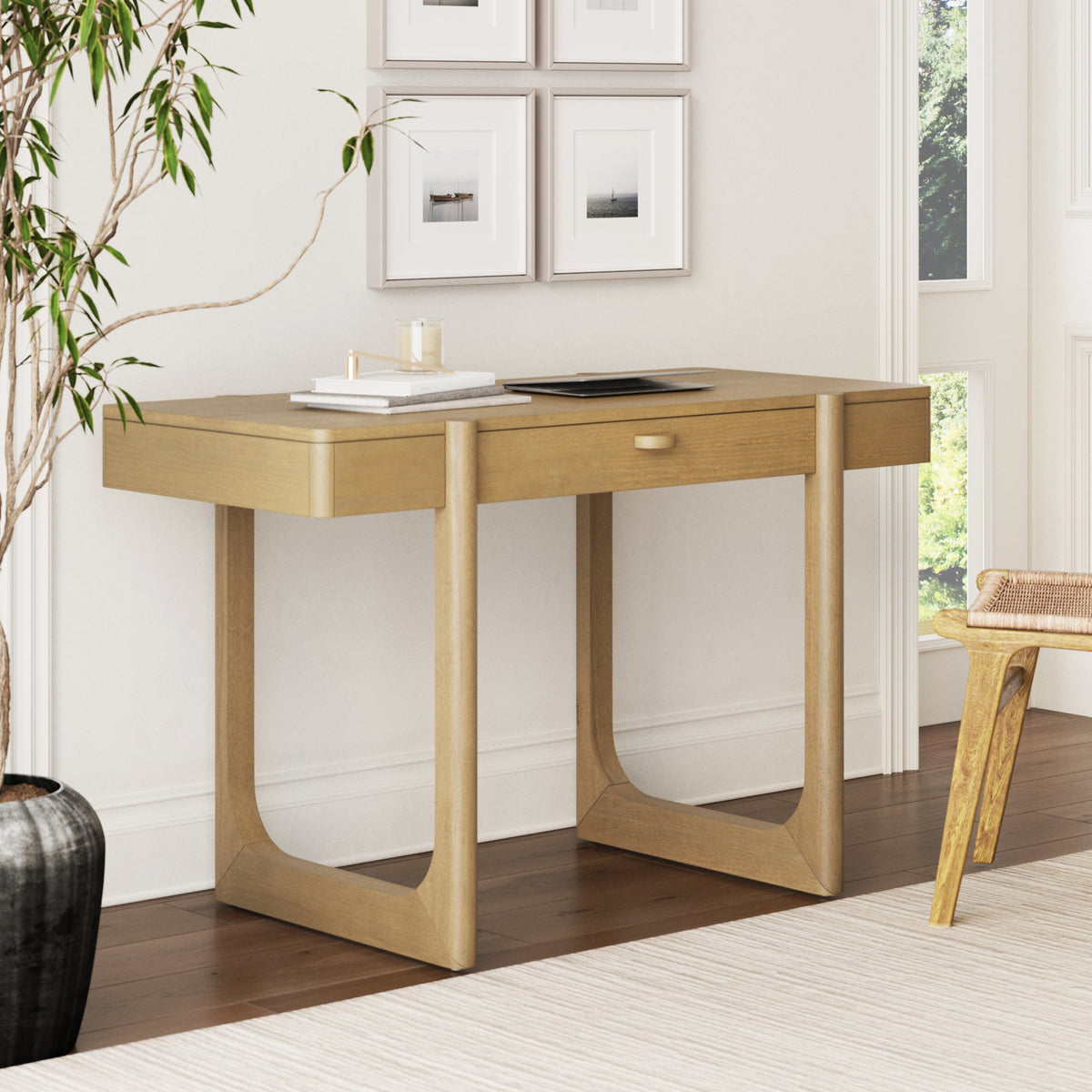Haley design reference by Nathan James; custom teak study table by Gulmohar Wood Works Bangalore