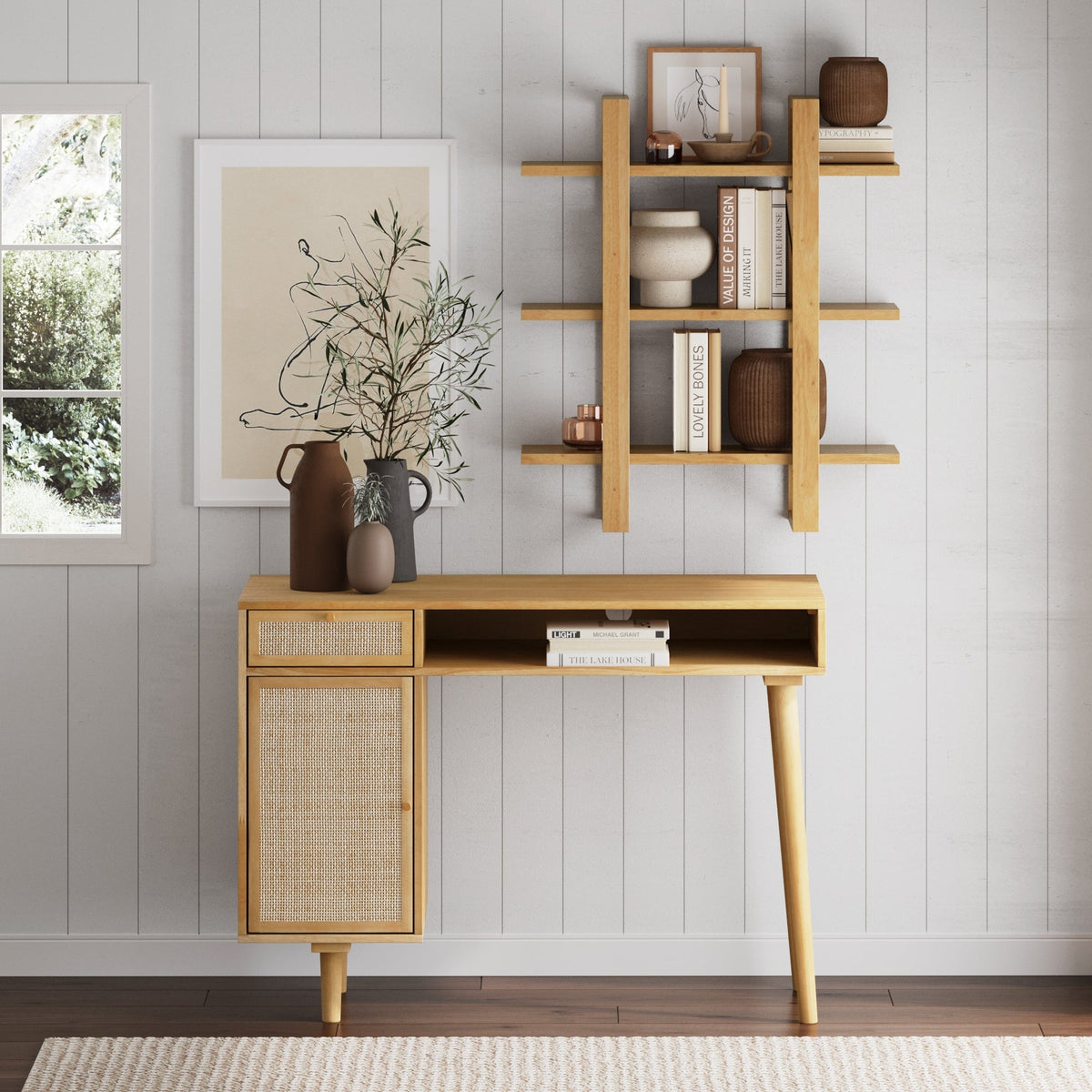 Aaron design reference by Nathan James; custom teak study table by Gulmohar Wood Works Bangalore