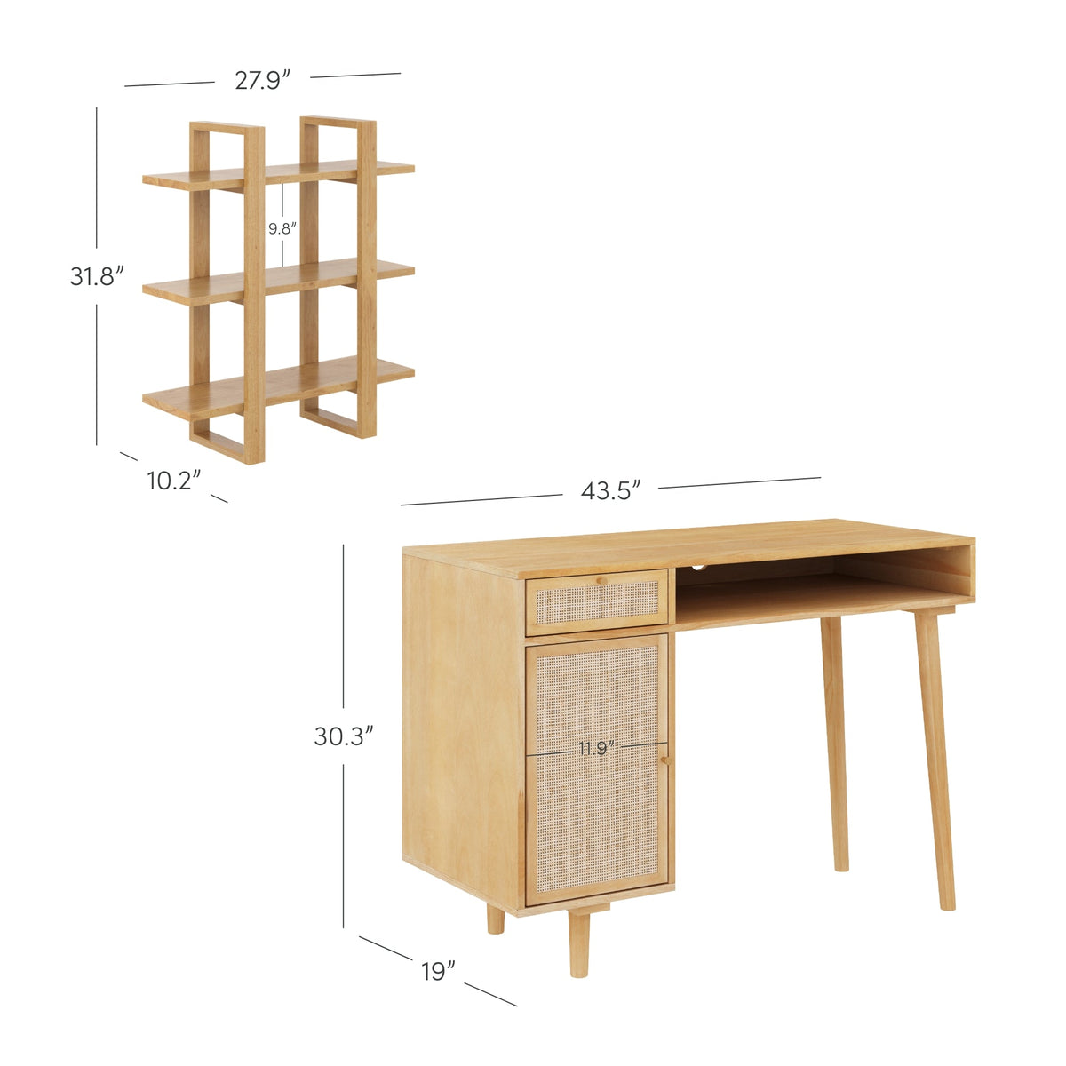 Aaron dimension drawing in inches by Nathan James; custom teak study table by Gulmohar Wood Works Bangalore