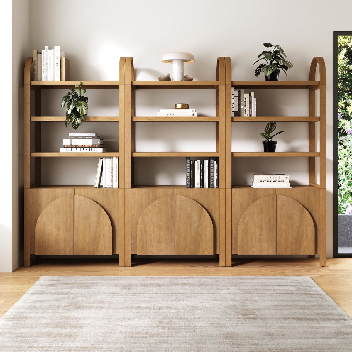 Iris design reference by Nathan James; custom teak book shelf by Gulmohar Wood Works Bangalore