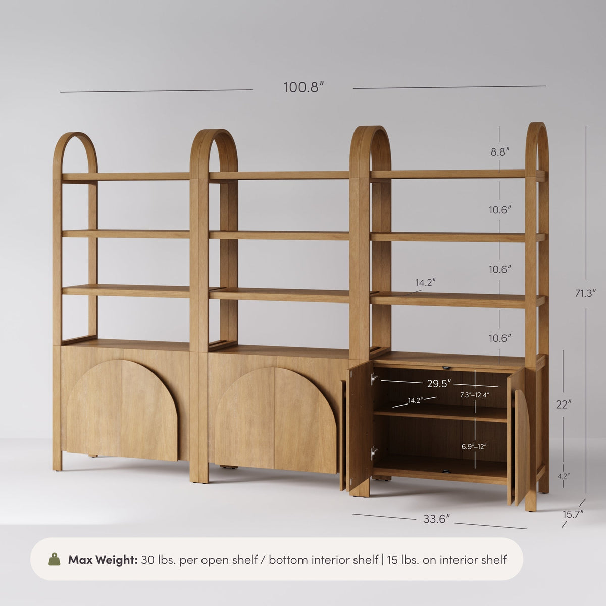 Iris dimension drawing in inches by Nathan James; custom teak book shelf by Gulmohar Wood Works Bangalore