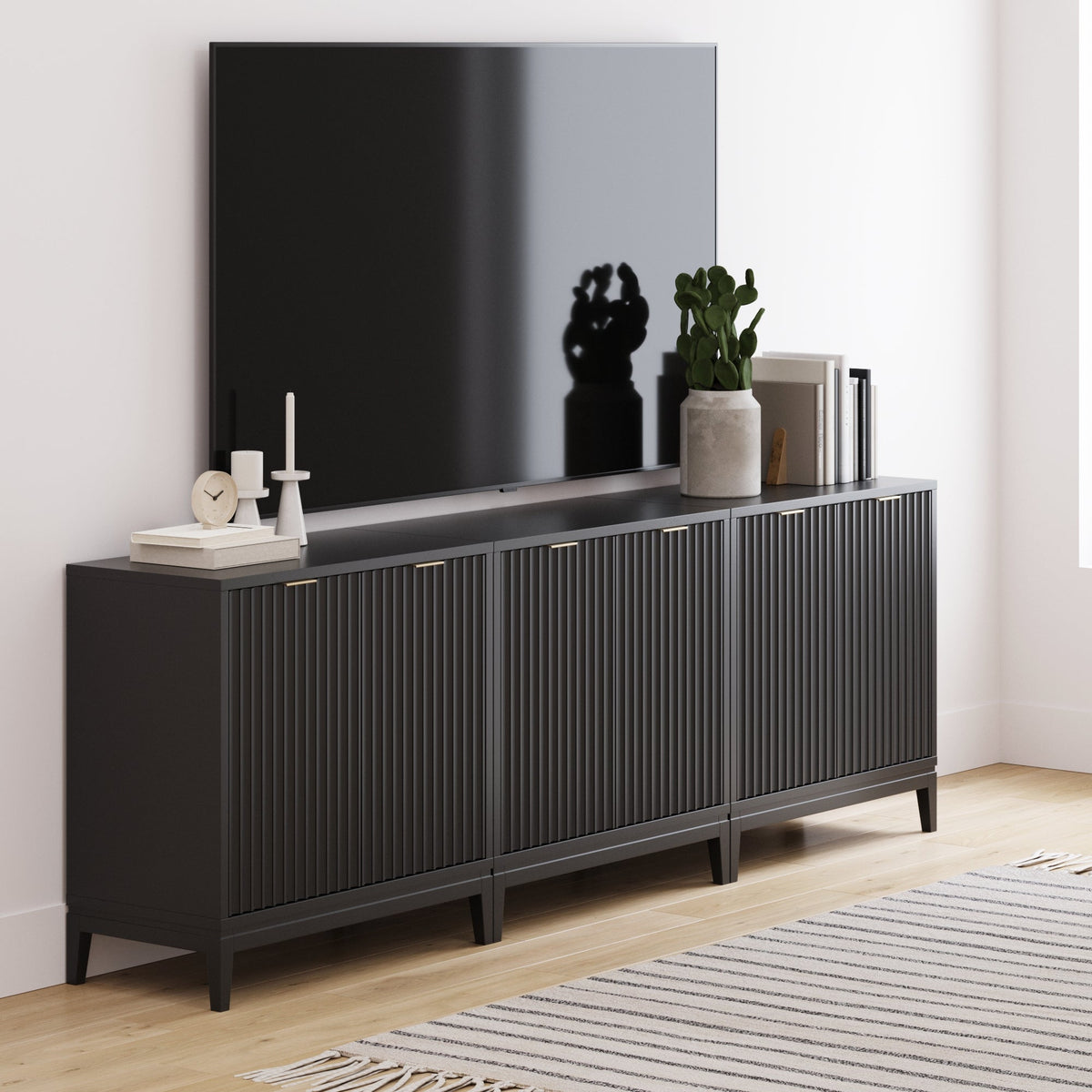 Jasper design reference by Nathan James; custom teak console unit by Gulmohar Wood Works Bangalore
