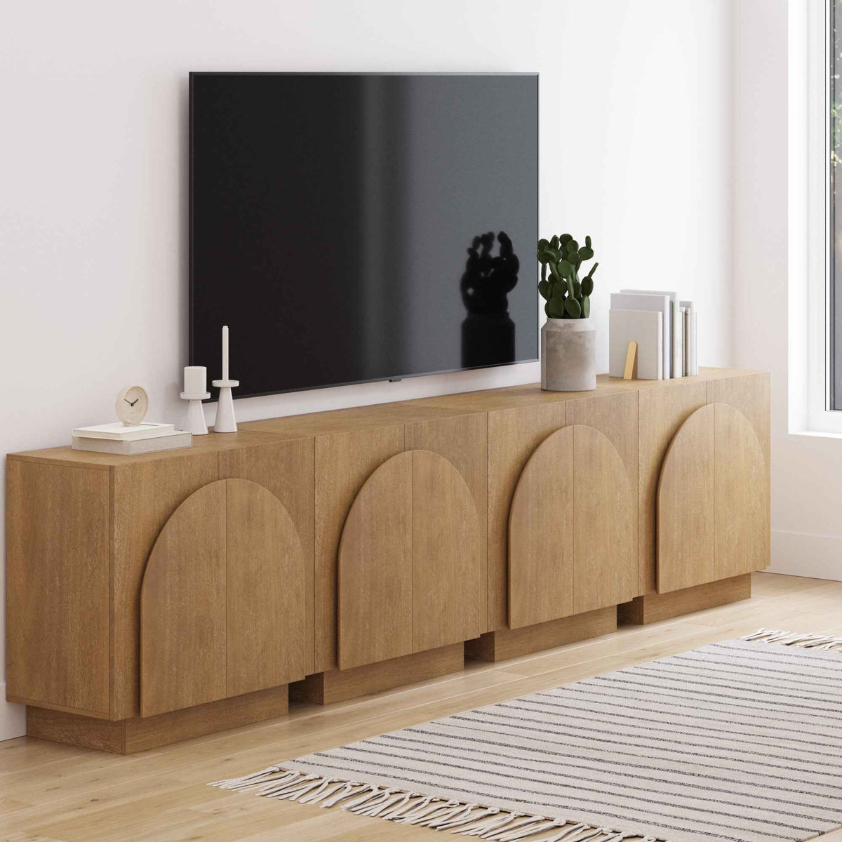 Iris Arched Teak Console Unit – Set of 4
