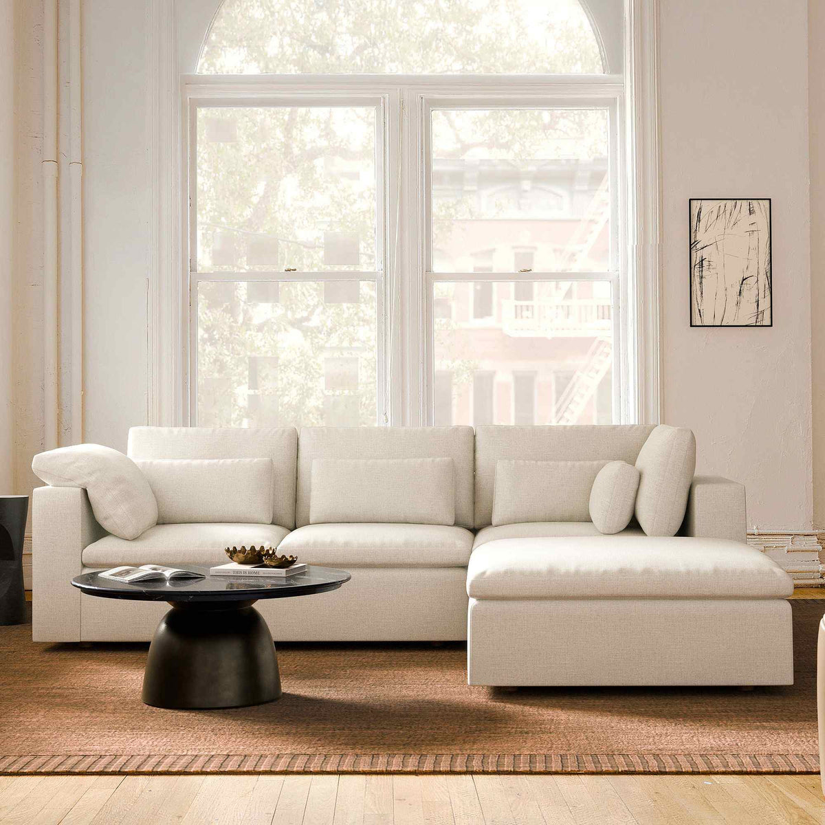 Harmony Style 118-inch Modular Ottoman Sectional - reference view 2 for Gulmohar Wood Works