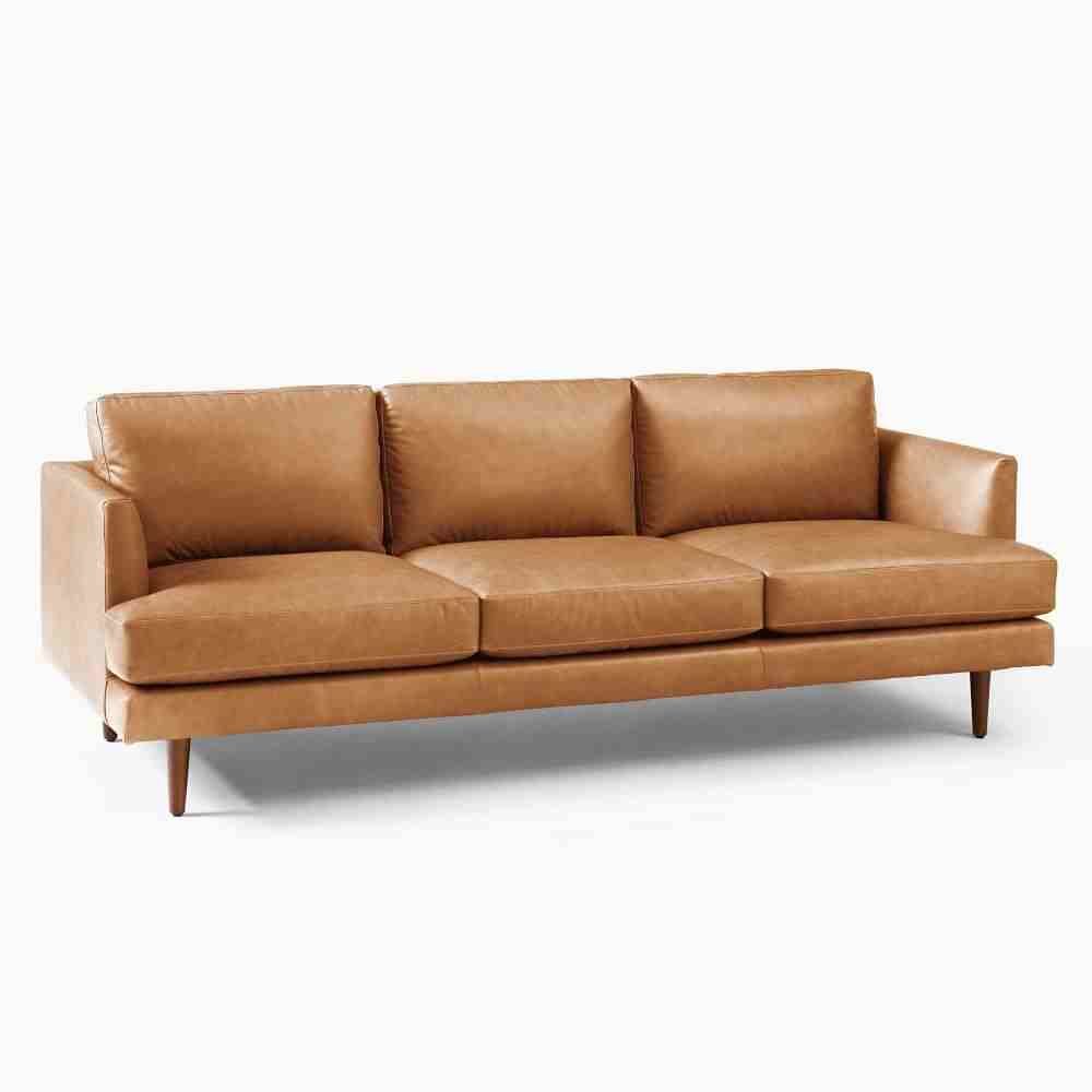 Haven Loft Style 86-inch Leather Sofa - reference view 3 for Gulmohar Wood Works