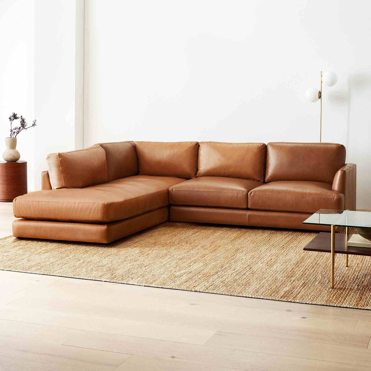 Haven Style 108-inch Leather Chaise Sectional - design reference for Gulmohar Wood Works