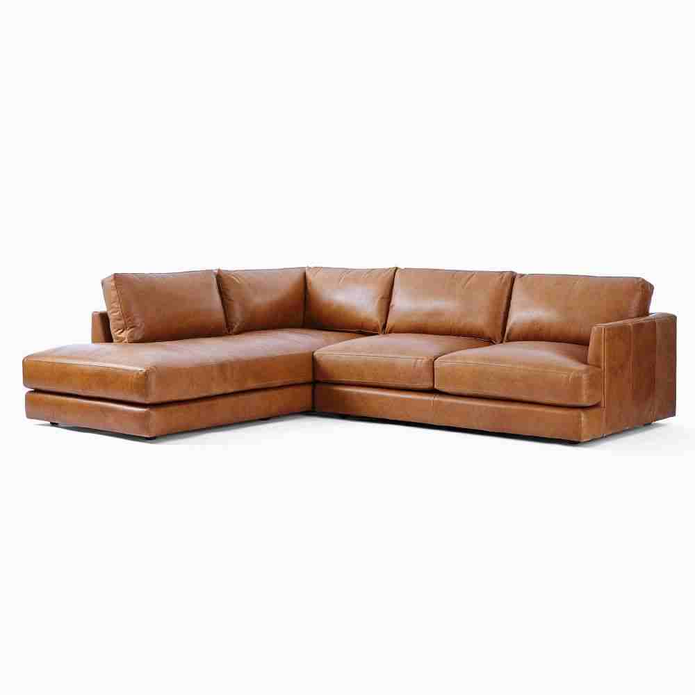 Haven Style 108-inch Leather Chaise Sectional - reference view 3 for Gulmohar Wood Works