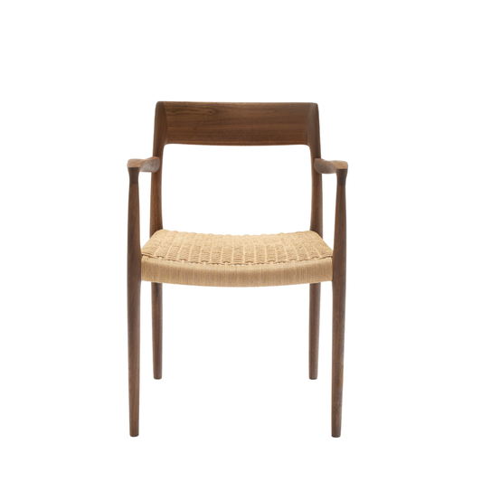 J.L. Møller Model 57 original design reference; Gulmohar's custom version uses teak