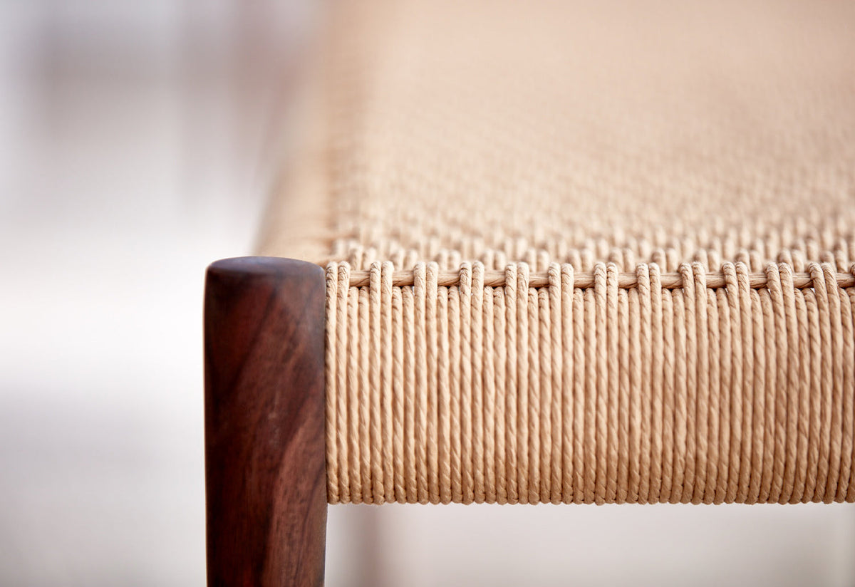 Original J.L. Møller Model 63B design reference — seat and corner detail. Source: twentytwentyone. Custom Gulmohar teak version may differ.