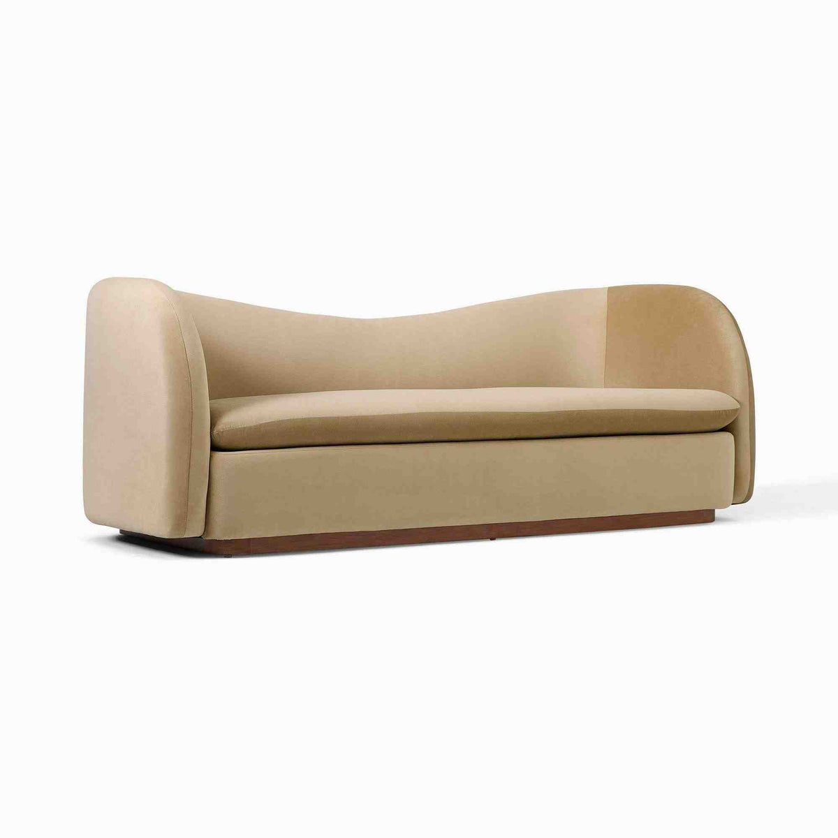 Kaufman Style 86-inch Velvet Sofa - reference view 3 for Gulmohar Wood Works