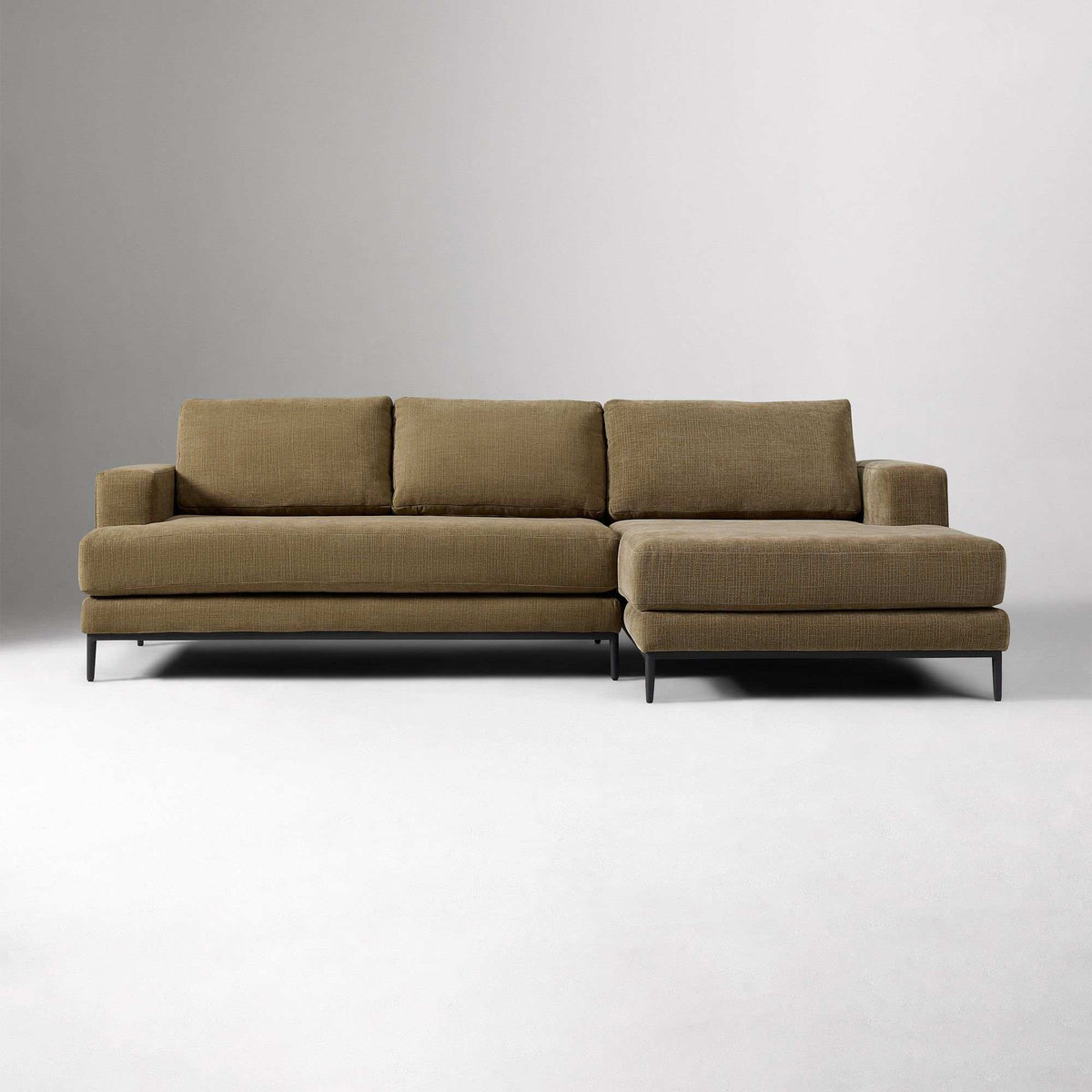 Landon Style 112-inch Chaise Sectional Sofa - reference view 2 for Gulmohar Wood Works