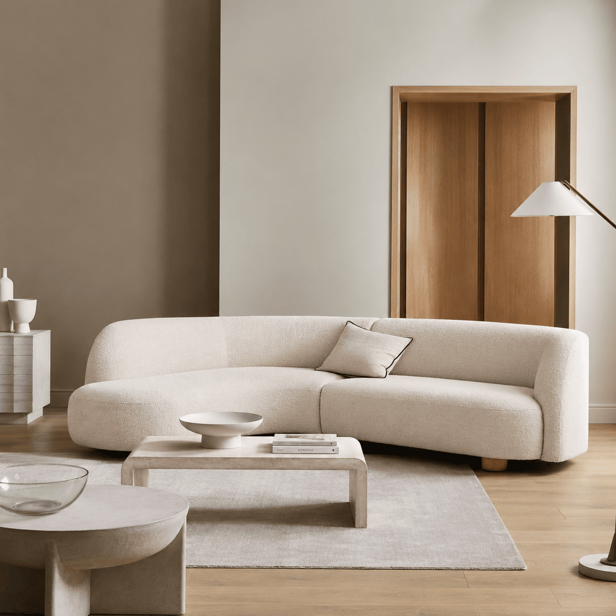 Laurent Style Wedge Chaise Sectional Sofa - design reference for Gulmohar Wood Works