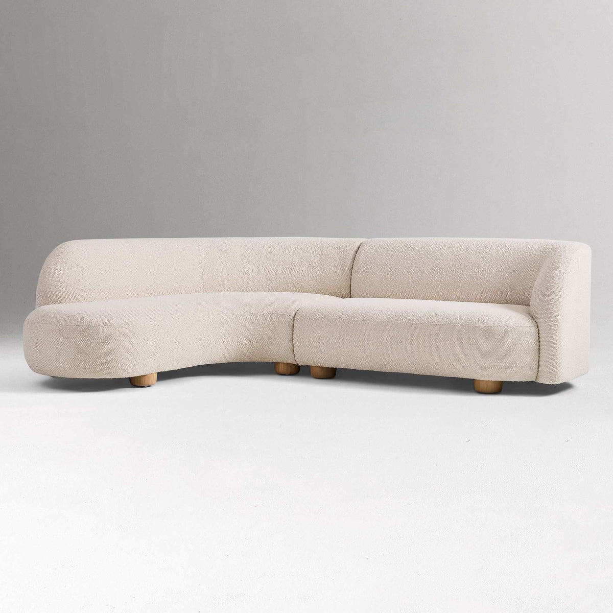 Laurent Style Wedge Chaise Sectional Sofa - reference view 2 for Gulmohar Wood Works