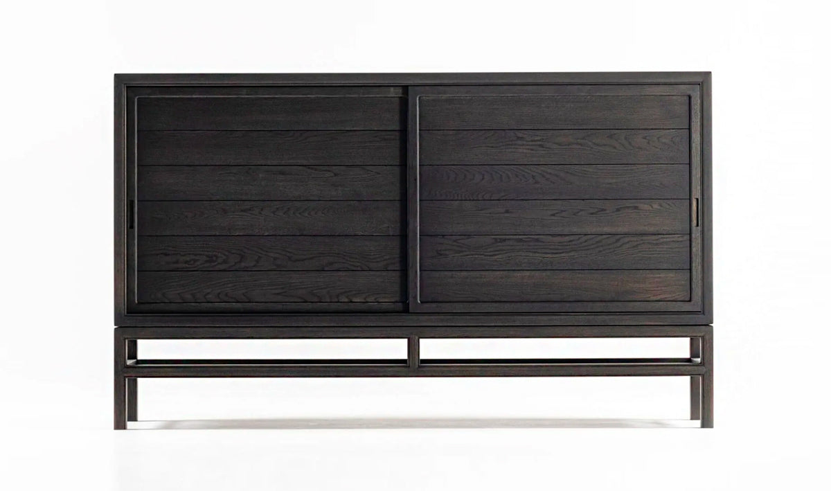 Japanese Museum Cabinet with Wood Sliding Doors - additional view