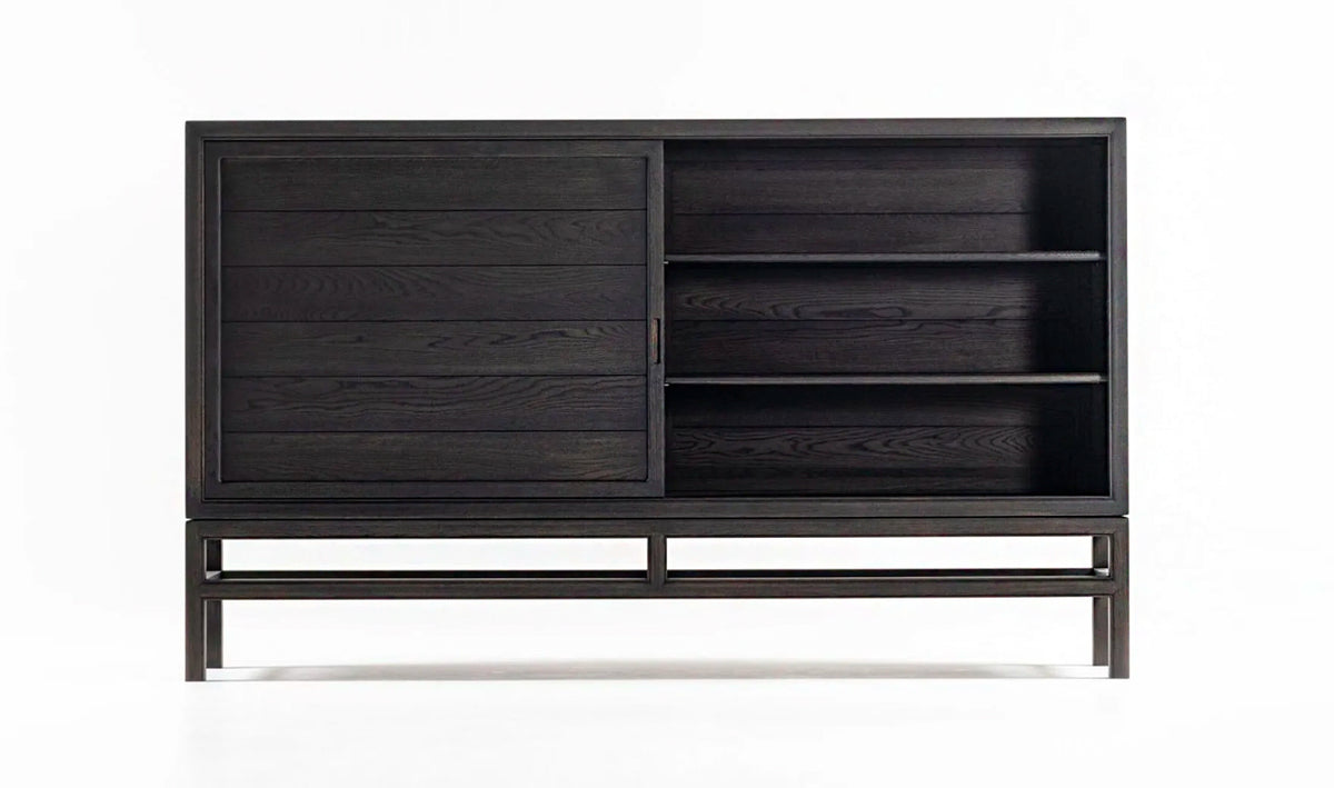 Japanese Museum Cabinet with Wood Sliding Doors - additional view