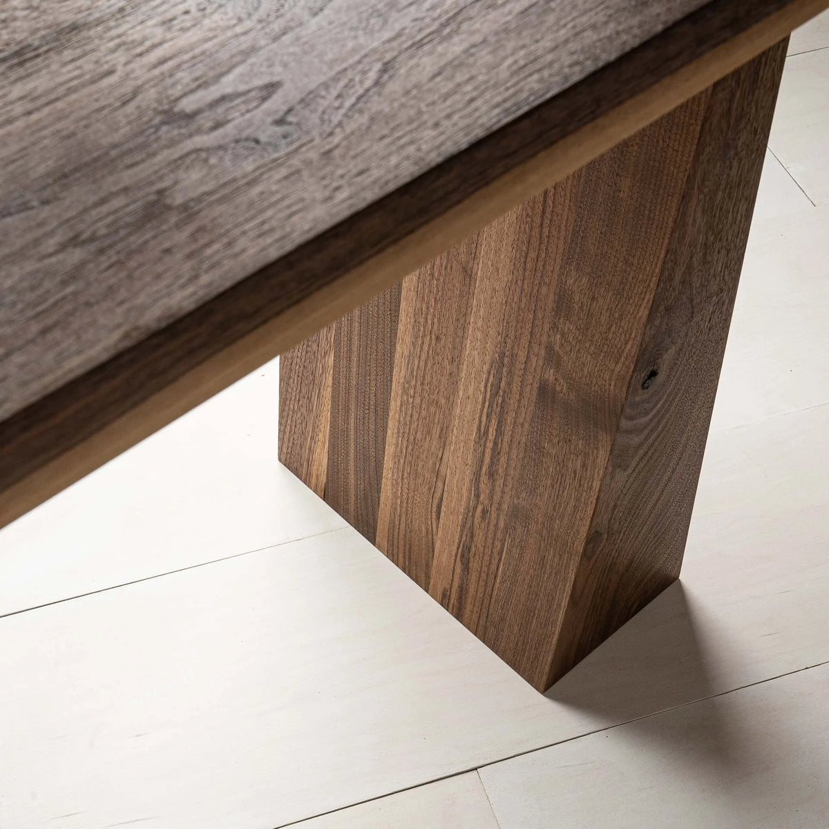 Odin Desk by Mythology, detail view in walnut; design reference, not the finished Gulmohar teak version.