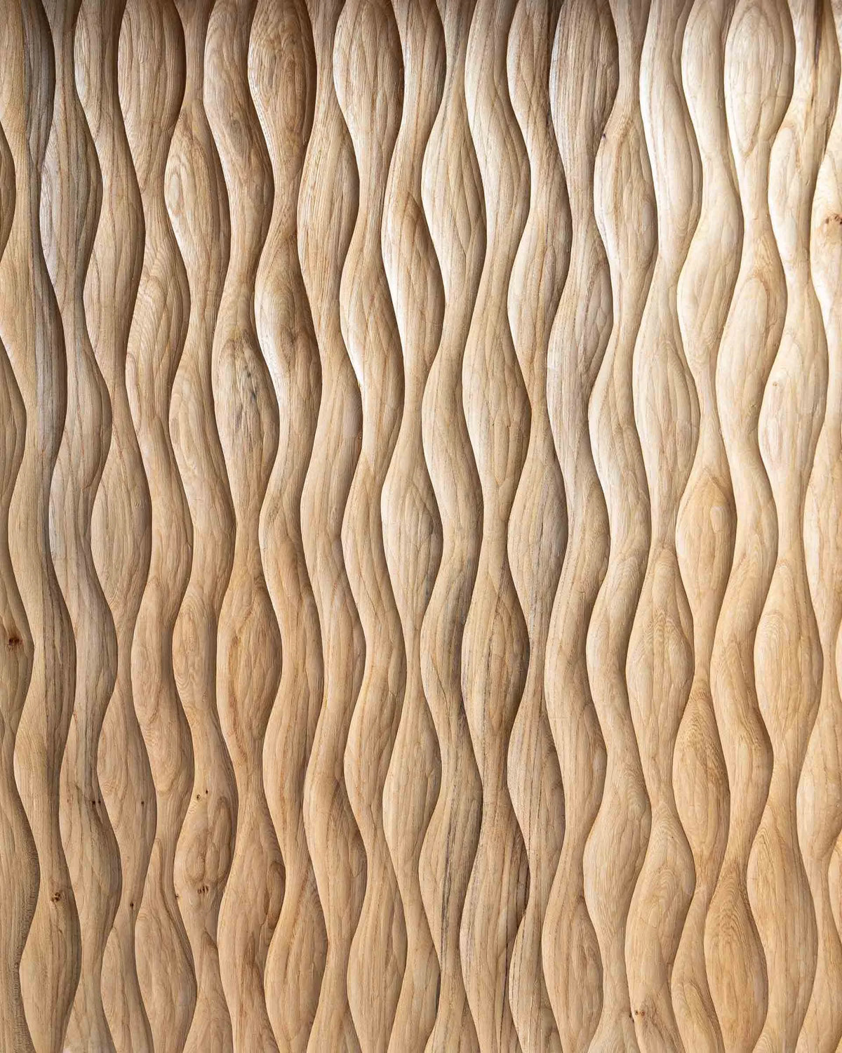 Selene Console Table by Mythology, detail view in elm; design reference, not the finished Gulmohar teak version.
