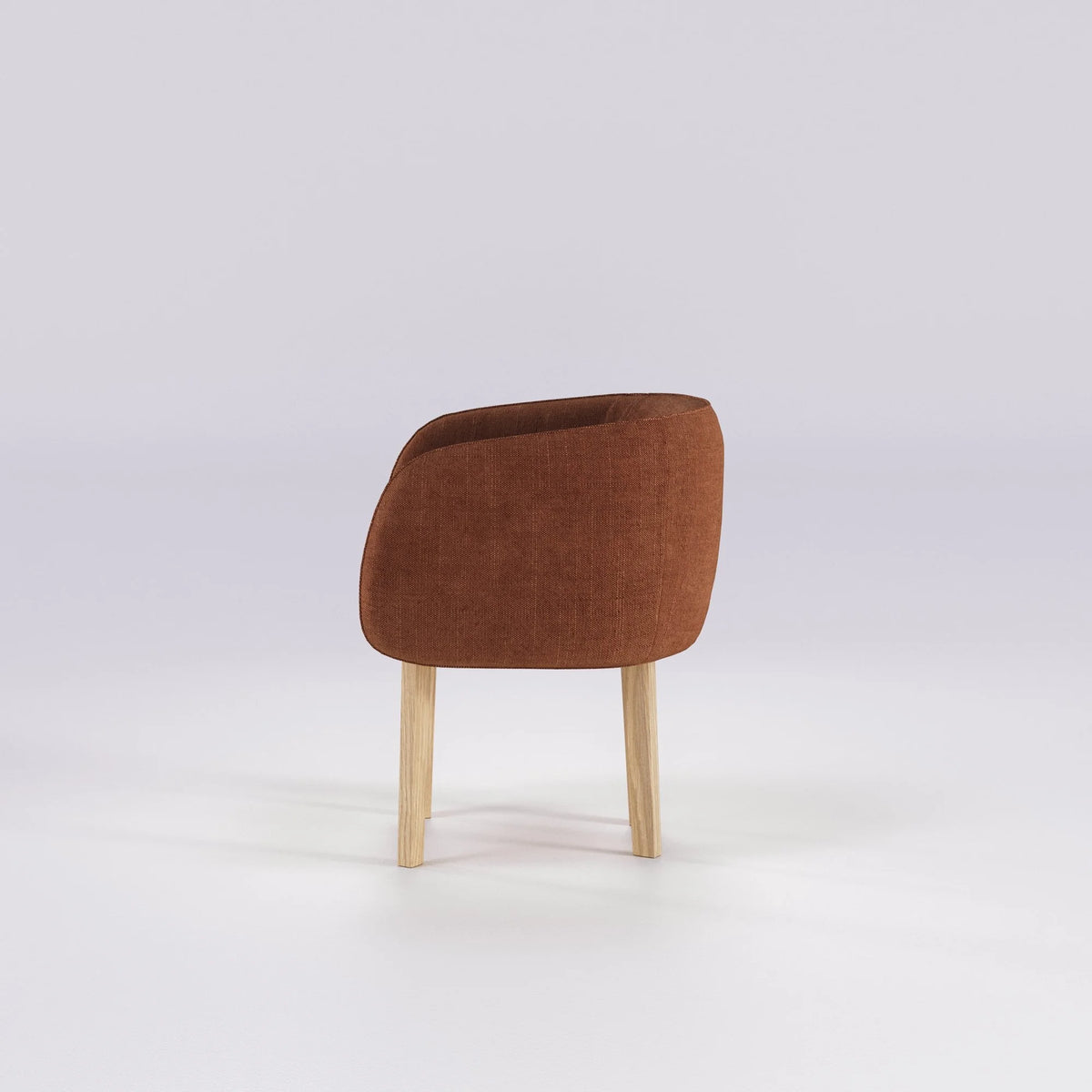 Nido by Christian Haas for Wewood, side view in original oak finish; design reference, not Gulmohar teak photography