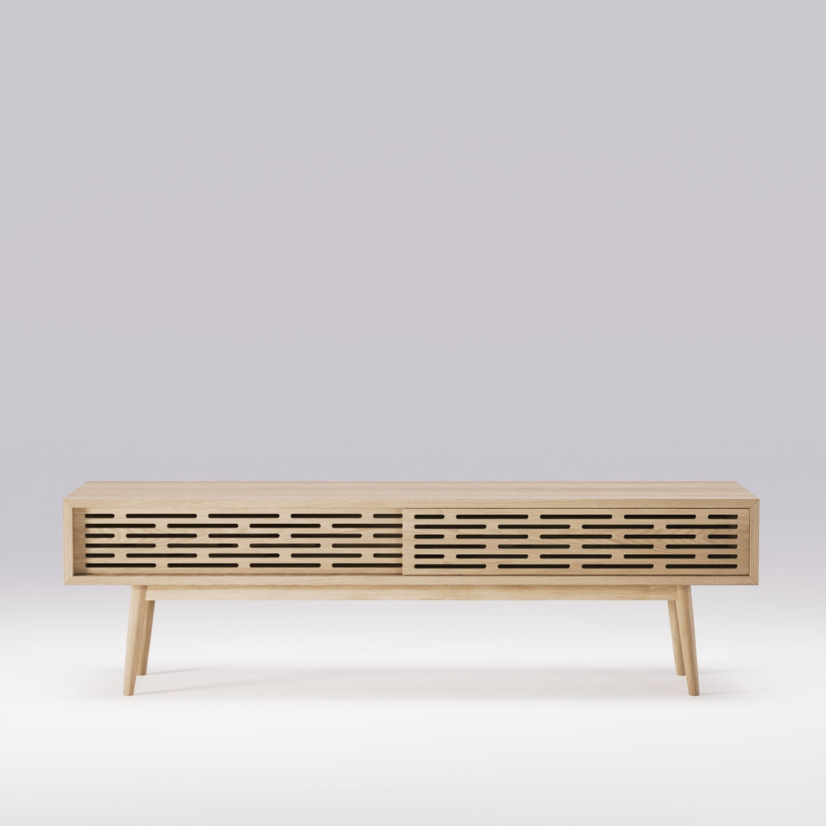 Radio Media Console front view; original oak design reference