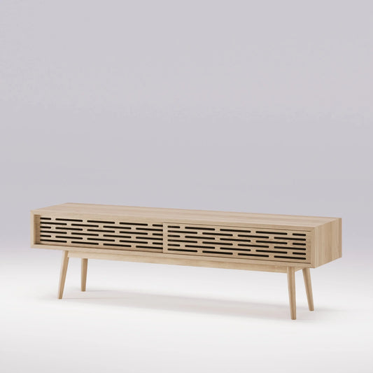 Radio Media Console three-quarter view; original oak design reference