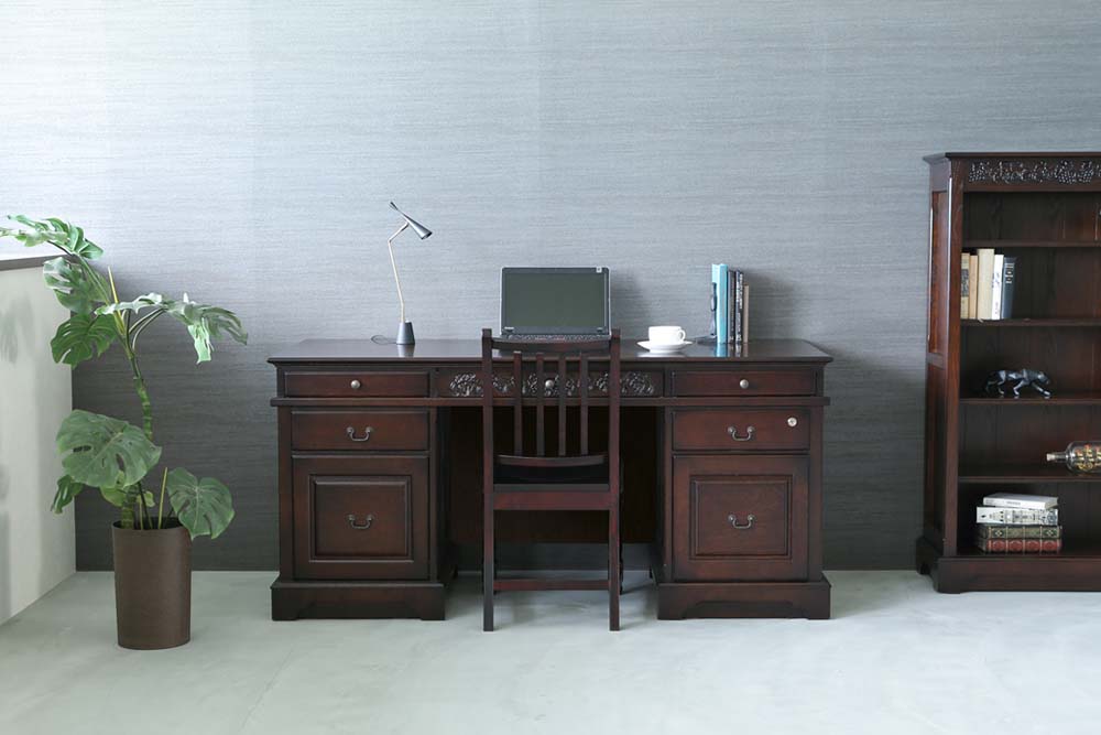 Bacchus 2sides drawers desk: Alternate design reference; original design reference, not Gulmohar teak finish