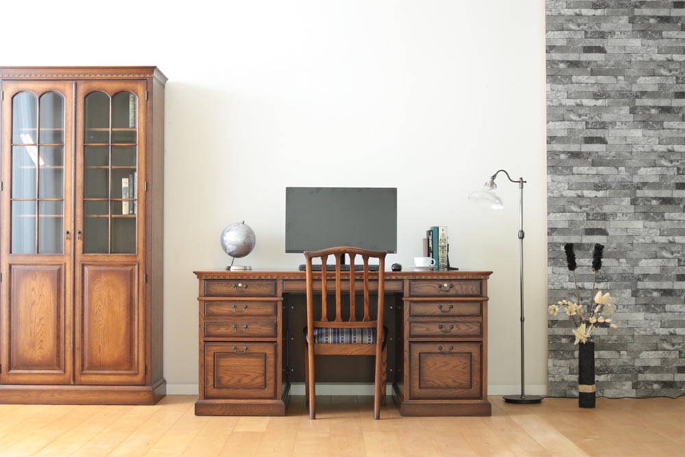 Brooks Double-sleeve desk: Alternate design reference; original design reference, not Gulmohar teak finish