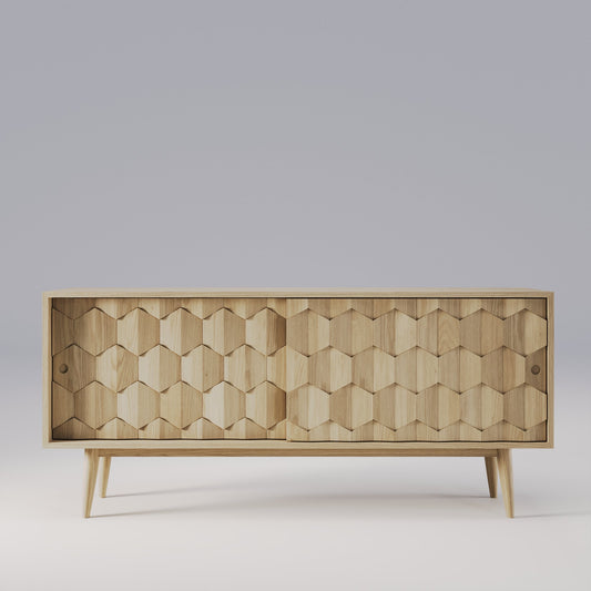 Scarpa Sideboard front view; original oak design reference