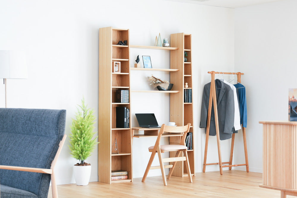 ac-cent board Tower shelf desk: Overall design reference; original design reference, not Gulmohar teak finish
