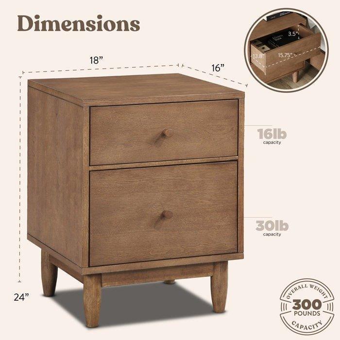 BRUNTON Drawer Nightstand - GULMOHAR WOOD WORKS - Made in Bangalore