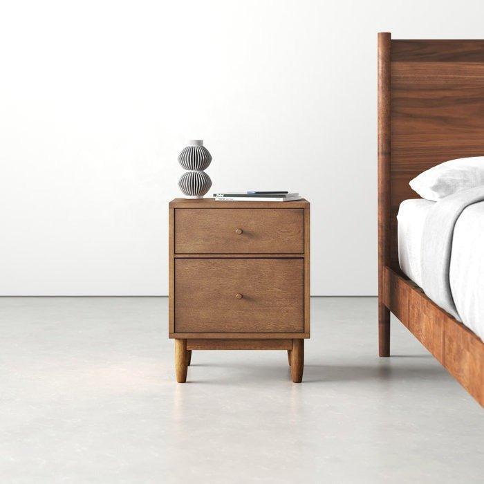 BRUNTON Drawer Nightstand - GULMOHAR WOOD WORKS - Made in Bangalore