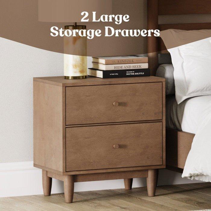 BRUNTON Drawer Nightstand - GULMOHAR WOOD WORKS - Made in Bangalore
