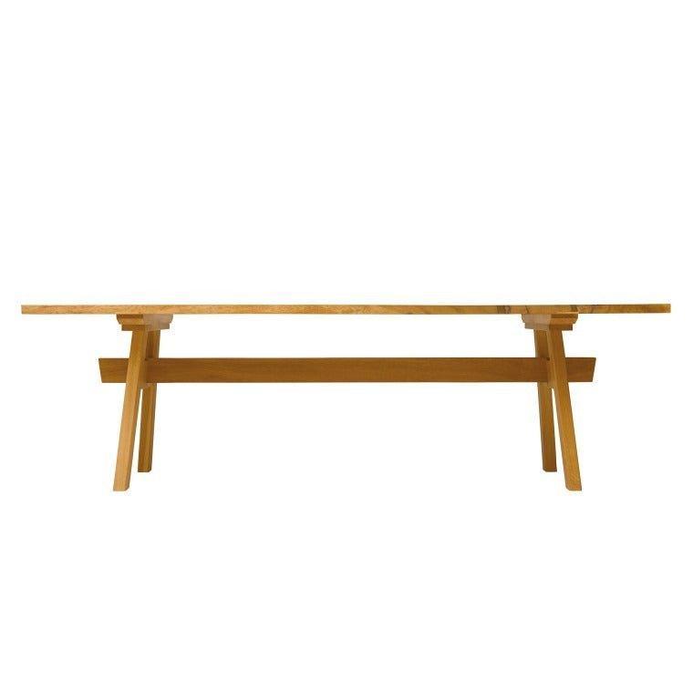 IPPONGI Table with Yagura Legs - GULMOHAR WOOD WORKS - Made in Bangalore