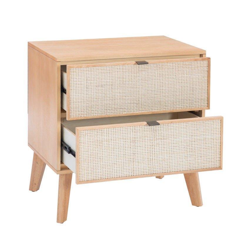 MARCUS Cane Front Nightstand - GULMOHAR WOOD WORKS - Made in Bangalore